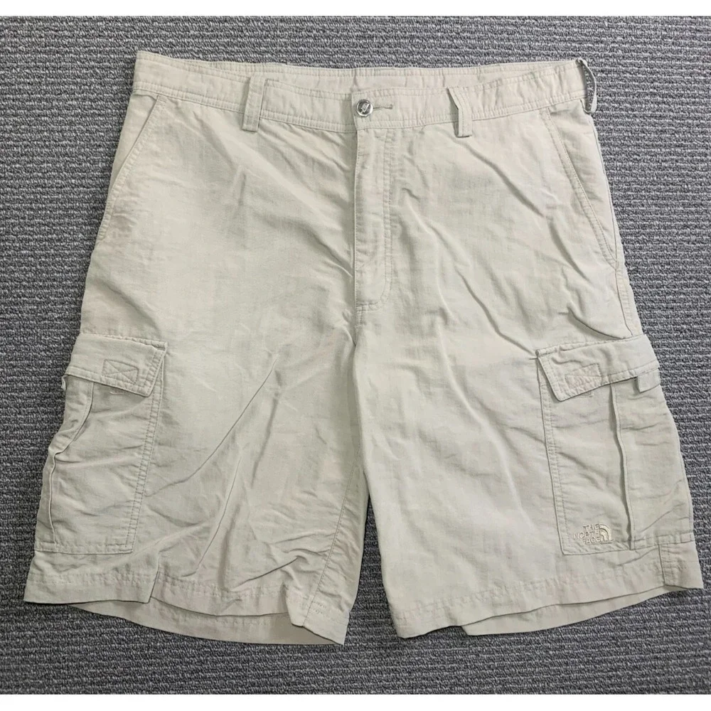 The North Face Mens Nylon Hiking Shorts 36 Gray Green Flat Front Outdoor 7